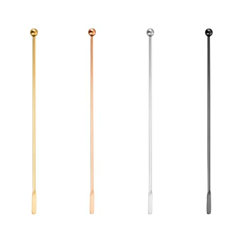4 st Roestvrij stalen koffie roerstok Sticks Cocktail Dranken Tropical Stirrrer Rods Herbruikbare koffiebar roerders Chocolade Melk met kleine rechthoekige paddles Stirlers voor Hot