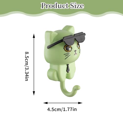 4 Stuks Creative Self-Adhesive Cute Cat Key Hooks Grappige Wall Key Rings Kleding Hooks Kids Kleurrijke Geen Boring Key Rack Kat voor Keuken