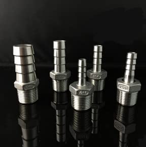 SS304 Man Thread Tube passen Barb slang staart Connector roestvrij staal BSP (1/2" x 12mm) 4