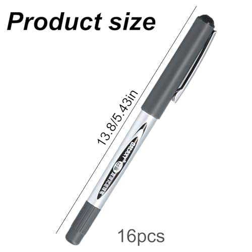 16 stuks Rollerball Pennen Zwarte inkt, 0,5mm Quick Dry Ballpoint Pennen, Liquid Ink Rollerball Pen voor Notebook Bullet Journal Sketch, Black Gel Pennen Schrijven Pennen voor School Office Home
