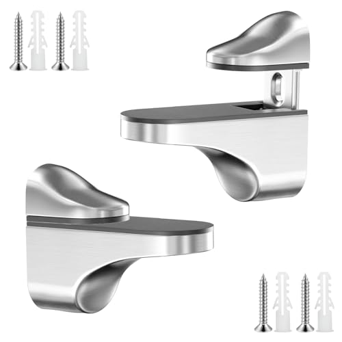 2 st Glazen Plankhouders, Glazen Plank, Wandmontage, Verstelbare Glazen Plankhouder, Zinklegering, Glashouder voor 3-18mm Dik glas