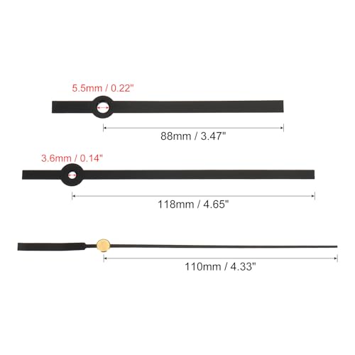 Vervanging Klok Handen Kit, 14 Set Vervanging Klok Handen Kits klokmechanisme beweging aluminium wand klok handen onderdelen voor muur klok reparatie DIY, zwart, A06