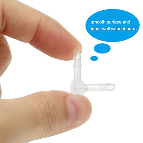 0,3cm kunststof slang Barb 90 Degree Elbow, 5st L Barb Fittings 2 Way Equal Barbed Wire Connection Connector Splitter Slang Adapter Unie Adapter voor Aquarium Brandstof 3