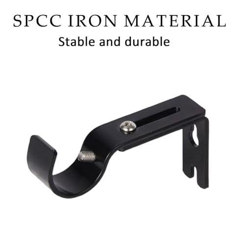 4Stuks metalen gordijn Rod houders, gordijn Rod houder, muur gordijn Rod houders, voor gordijn Rods, Slaapkamer, Badkamer(Zwart)