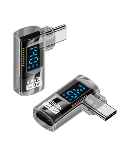 40Gbps USB C Adapter ondersteunt Max 140W Detection USB C Digital Weergave Rechthoek type C Man naar vrouwelijke adapter 8k@60Hz Snelle opladen en gegevensoverdracht voor type-C apparaten-2PCs