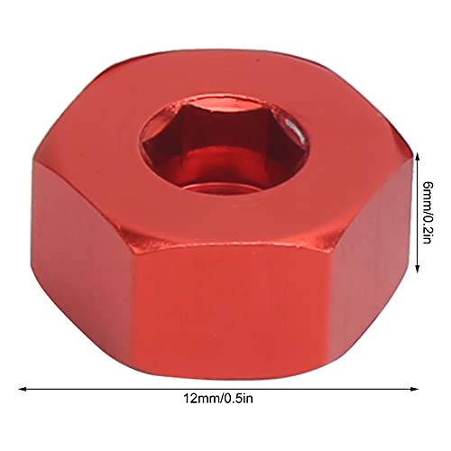 RC Hex Combiner, Wheel Hub Hex Adapter 5mm tot 12mm Combiner Verkrijgbaar voor WPL D12 1/10 RC Model Trucks(Rood) 3
