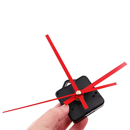 Silent Quartz Klokmechanisme Kit, Lange Shaft Wandklok Motor uurwerk Reparatie onderdelen Kwarts klok beweging Kit voor DIY ambachten (rode hand)