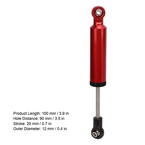 RC Shock Absorber, Aluminium 1:10 RC Auto Shock Absorber Upgrade Reserve accessoire Weihnachten voor SCX10 1:10 Crawler Automodel Onderdelen (Red)