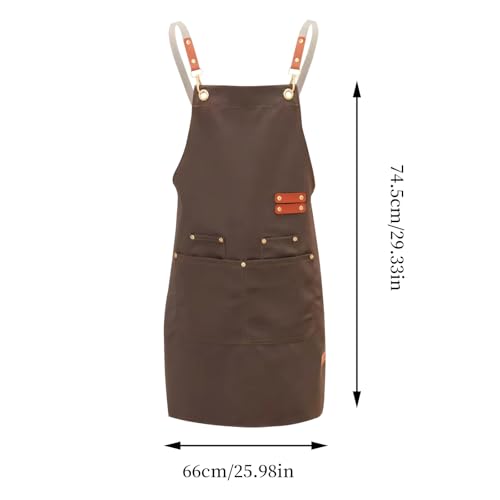 Schilderschorten voor mannen en vrouwen, Unisex Werkschorten BBQ Schortentuinschorten met 4 zakken en overgestoken terugschorten voor keuken, Restaurant, Waterdicht