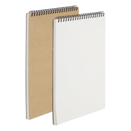10 x 7 inch 120GSM Top Spiral Bound Sketchbook, 60 Pagina's 30 Vellen 2Sc Retro Spiraal Sketchbook Notitieboek voor Artiest Tekening Schrijven