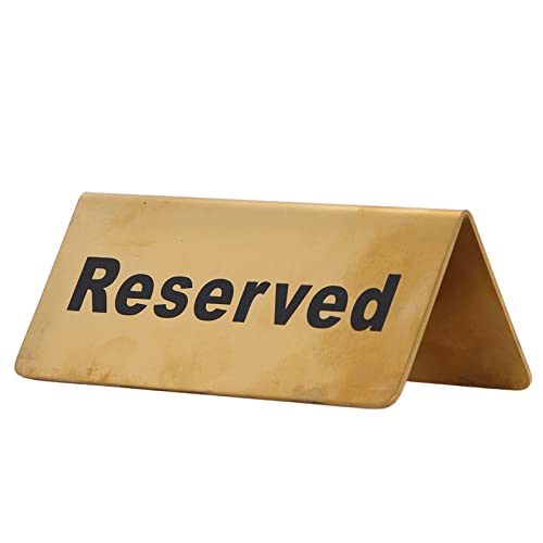 Gereserveerde Tafelplaat, Gold Roestvrij staal Gasten Reservatie Tafel Tent Plate, voor Restaurants, Diners, Bruiloft Banketten, Double Sided (Reserved)