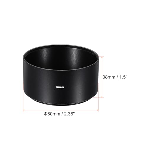 62mm Lenskap, lange focus Matte oppervlakte anti-reflectieve binnencap met 67mm lensdop en camera lenzen schoonmaakdoek, zwart