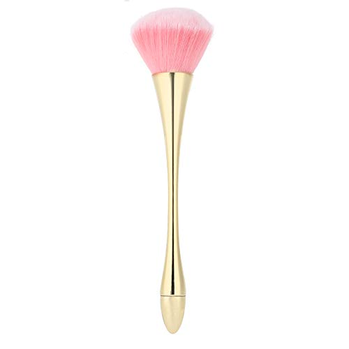 Nagel Art Stof Reiniging Brush, Nagel Dust Brush met lange Steel Powder Stof Verwijderaar Nagel Brush Stof Verwijderaar Nagel Art Manicure Tool Zachte Stof Reiniging Poeder Verwijdering Brush(Gold)