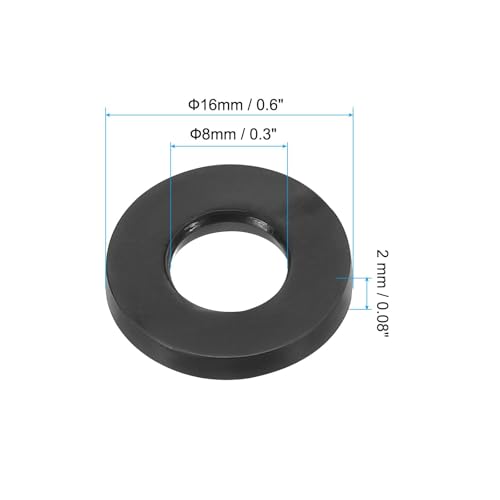 M8 Rubber Wasser Rubber Afdichting Ronde 100st 8mm ID 16mm OD 2mm dikke platte Wasserset Sealing Rubber voor Faucet Tube bevestiging Schroef Zwart