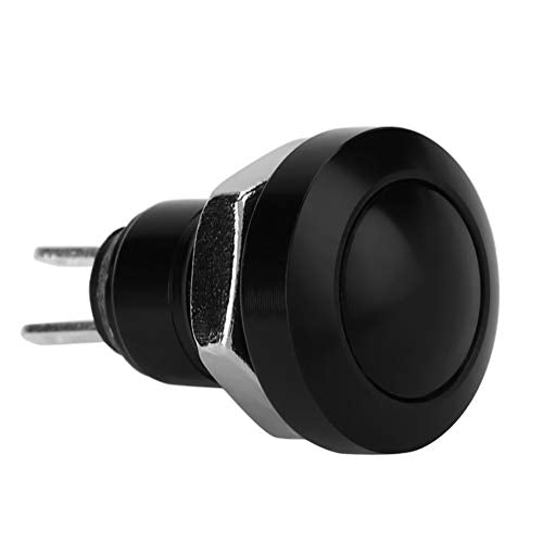 1A 24V Momentary Push Knopschakelaar Mini Waterdichte Power Push Knop Zink-aluminium Legering Shell Geschikt voor 8mm montage gat(zwart) Auto interieur en externe wijzigingen