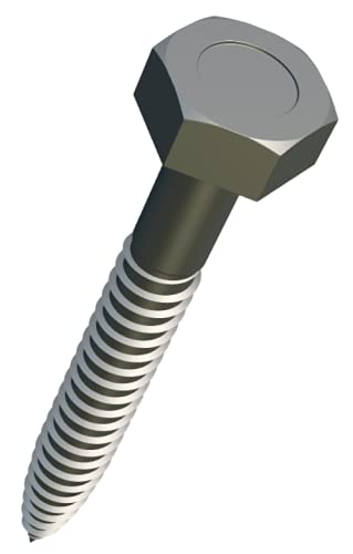 Zeshoekige Zelftappende Schroeven Hout Schroeven Machine M6x50 (verpakking van 10) A2 Roestvrij Staal voor Meubilair, Houtbewerking Zware Gecertificeerde Standaard DIN571 (50mm x 45mm) 3