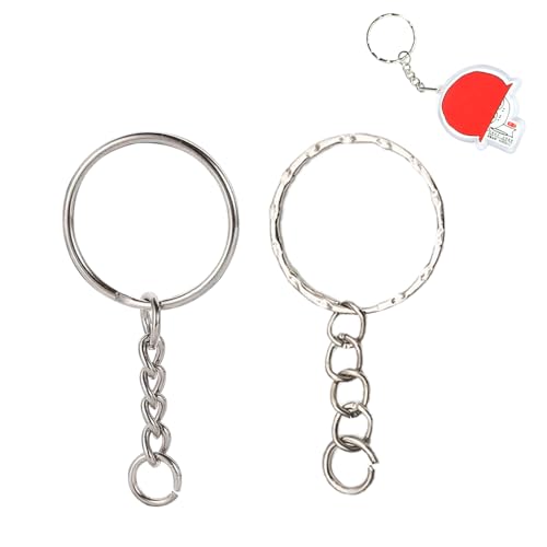 20 stuks sleutelhanger Sleutelhanger instellen Ringen met kettingmetaal Key Chain Metal Splices Keychain Hoepels met ketting voor DIY Craft Tassels Hars Sleutels