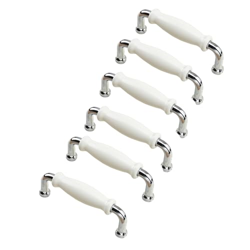 6PCS Cabinet Handvat, Keramische Zink Legering Kabinet Handvat, Keuken Lade Deur Handgrepen, Deurknoppen voor vervanging, voor lade, Keukenkast, Badkamer kabinet, Kabinet Deur (Hole Center: 96mm)