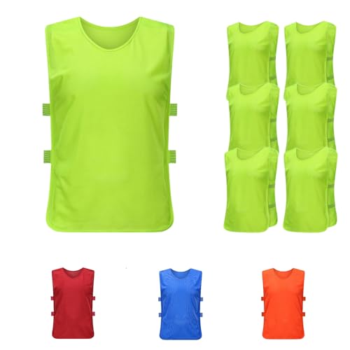 Pack van 6 Voetbaltraining, 62 x 65 cm, Sport Bibs voor Voetbal, Ademend Basketbal Vest, Vrouwen, Mannen, Volwassenen, Junior, XL, Geschikt voor Hoogte 170-200 cm