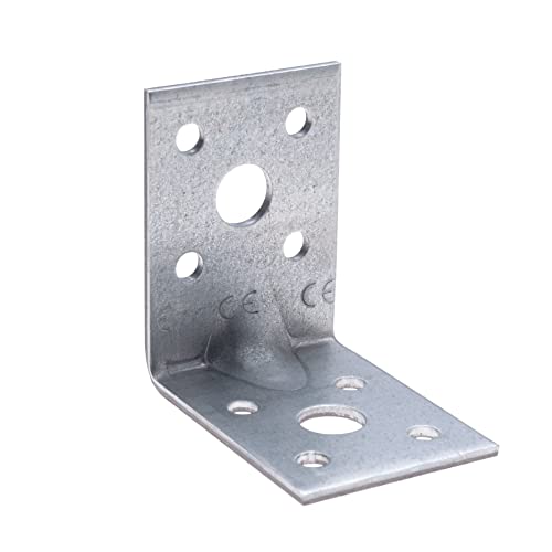 Hoek Brace Brace Brace 90 Hoek Versterkte elleboog Robuuste stalen connector L-vormige Heavy Duty Hoek Bracket 90x50x50x2mm Galvanized Supporter (Pack of 10)