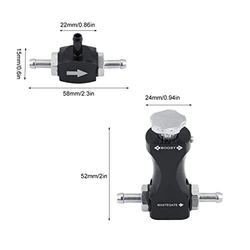 Manuelles Boost Controller Kit, Turbocharger Zubehör Einstellbares bilaterales Turbo T-Stück Entlüftungsventil Handmatige Boost Controller Kit Universal für Auto 5