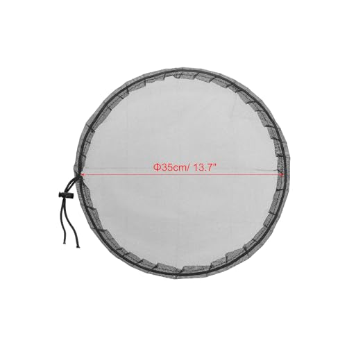 13.7 Inch IBC Lid Filter Mesh Cover Polyester IBC Tote Cover voor 275 Gallon Regenwater Tank, zwart