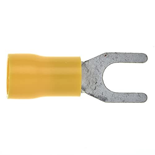 Vork Heat Shrink Connector, Pak van 100 - geel, 36A, 5mm - Heat Shrink Tubing Connectors, Vertind Koper Connectors, Geïsoleerde U-Type Wire Clips 4