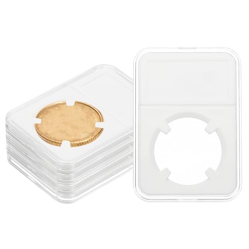 32mm Coin Lab display houder, 5 stuks Clear Coin Case, Plastic Opbergdoos met vier punten voor munt verzamelaar, Organiseer bescherming