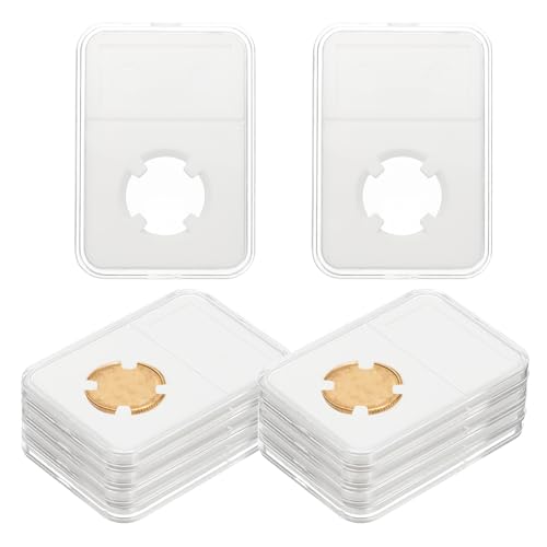 23mm Coin Lab Display Holder, 10 stuks Plastic Clear Vier Tip Plastic Coin Opslag Box voor munten Verzamelaars voor opslag en organisatie