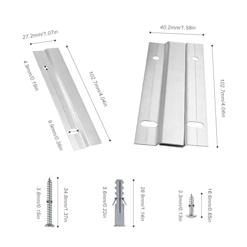 Z Klemmen voor Hang, 6 stuks Hang Rails, French Rails, Photo Hangers, Hardware Kit, Wall Mount voor Hang Spiegels, Panels, Shelves, Headboards, Art Frames