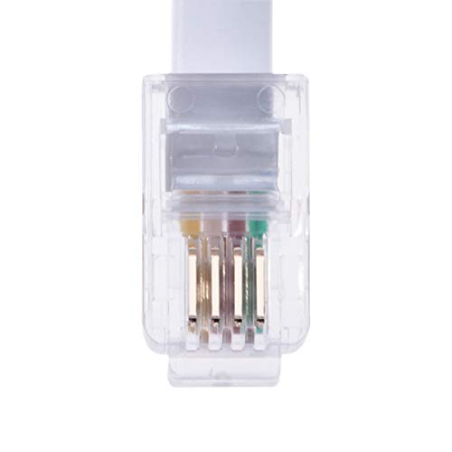 RJ10 Spiral Binding Telephone Cable 5 m Compatibel met Cisco, NEC, ROLM, ITT, TI Vaste telefoons (White) 4