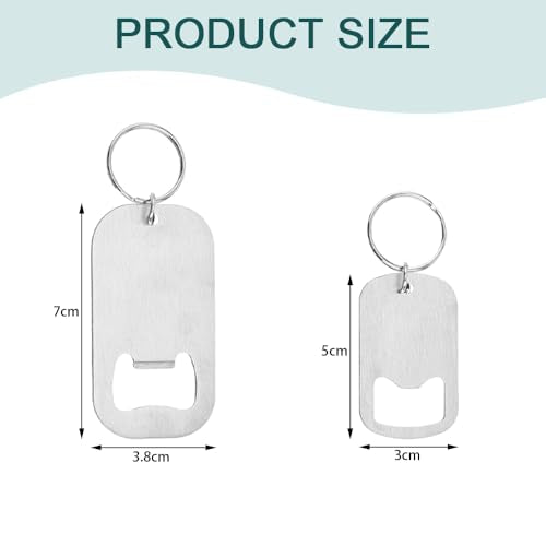 4 st. Flat Bottle Opener Keychain Bier Fles Opener Roestvrij stalen Keychain Bier Soda Fles Opener Draagbaar voor thuis Keuken Bar Party Restaurant
