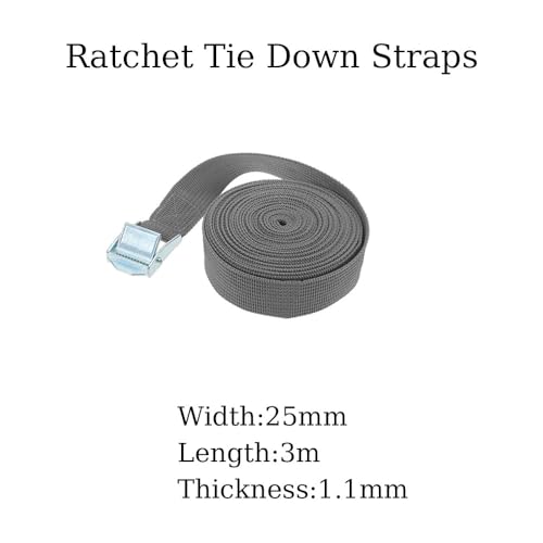 4 stuks spanningsband, verstelbare spanningsband Lasband voor vracht bagage, bestelwagens, vrachtwagens, motorfiets(Army Green) - 3m x 25mm