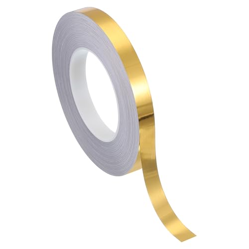 Gemetalliseerde Polyester Film Tape, 15mm x 50m, Metallic Decor Tape, Geborsteld Goud Kleefband, Spiegeltape voor detaillering, Accent Wall, Graphic Art, Boat, Trim Walls