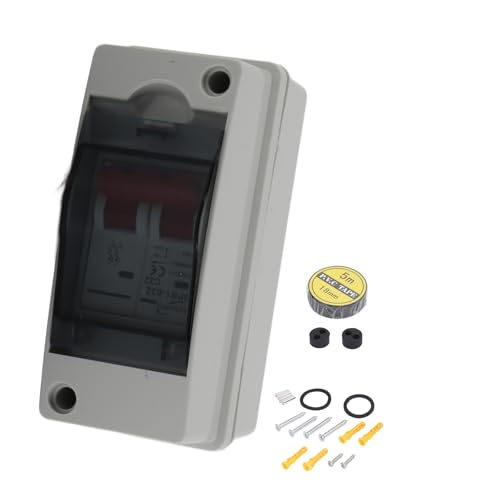 Solar DC Isoleerschakelaar, DC500V IP65 PV Solar Disconnect Switch Fotovoltaic Circuit Isolatie miniatuur RV Breaker Box Waterdicht (32A)