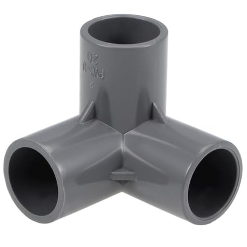 2st 20mm 3 Way Elbow PVC Pipe Fittings, T-slip Hoek Connector Fittings, Elbow Joint Plastic rechterhoek voor besproeiing PVC Tube, Grey