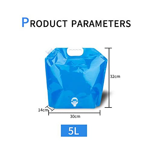 Zee 2 x Opvouwbare water Jerrycans, Waterdispenser, Opvouwbare Jerrycan, Water Jerrycan met Faucet, Water Tank, Water Tank, Camping Opvouwbare Jerrycan, 5 L, BPA-Free, Transparant+Blue 3
