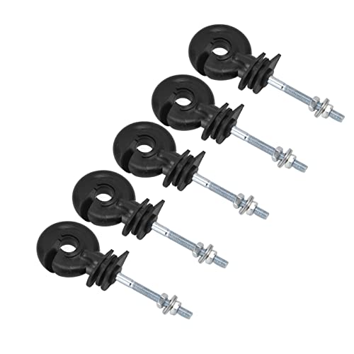 Elektrische Fence-isolator, Zwart, Schroef-aan Ring-insulator, Elektrische Fence-isolator, Weerbestendig, Elektrische Fence-vervanging M5, Pak van 100