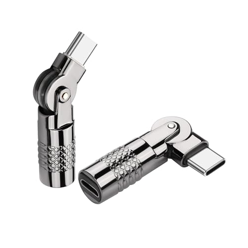 2 Pack Micro USB naar USB C Adapter Micro 5Pin Vrouw naar USB Type C Male Connector 180 Degree Rotatie Converter Connector Ondersteuning Laadgegevens voor telefoon