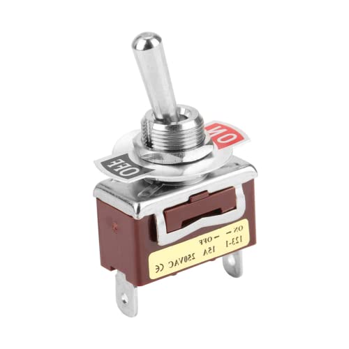 2 Position Momentary Toggle Switch 15A 250V ON-OFF Switch Metal Toggle Switch Drukknop Rocker Switch 2 Pin 12mm voor Automotive huishoudelijke apparaten Industriële controle 4