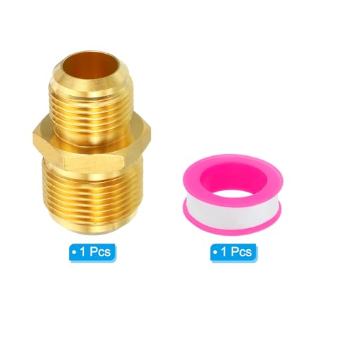 5/8 Inch Male Flare x 3/4 Inch Male Flare Connector, SAE 45 Degree Flare Brass Adapter Reduction Union Tube Koppelen Flare Pipe Fitting voor Air Gas Line Koeling HVAC 3