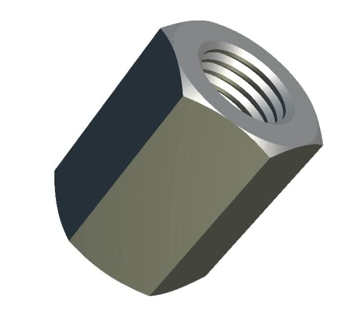 M5 Hex Koppelmoeren (15mm 8mm) Roestvrij staal Lange Bar Hex Nut, Metrische Extension Nut, DIN 6334 Koppelmoer, Hexagonal Sleeve Nut, Stud Extender, Connector Lengte 15mm (10Scs)