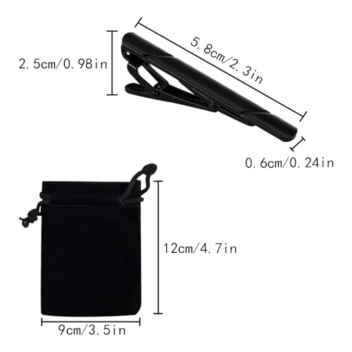 4 st Bie Clips voor mannen, Long Styles Tie Bar Clip Set met 1 Tie Clip Opslag Bag Mode Tie Clip Gepersonaliseerde 6.8cm Tie Clips Square Edges Tie Tack Pins voor bruiloft Party, metaal, Geen edelsteen