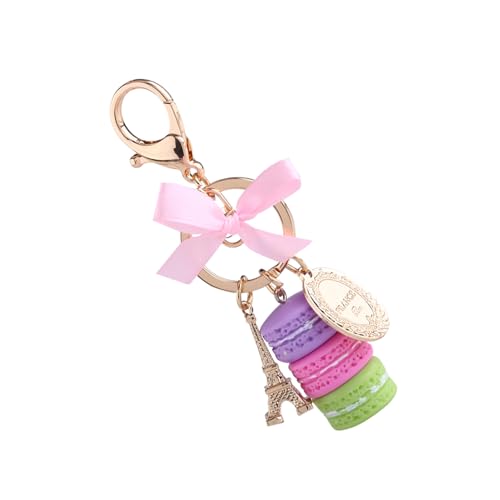 1 stuk kleurrijke sleutelhanger, leuke Macaron Legering, Eiffeltoren, sleutelhanger, auto decoratie accessoires of tas Hanger (Paars) 5