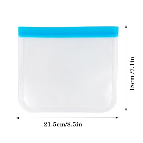 Forlush 10Pcs Herbruikbare voedselopslag zakken, Siliconen zakken, bevroren zakken voor het opslaan van groenten, fruit, vlees Etc (Groen, Blauw)