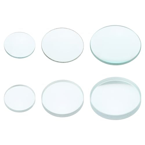 5cm, 10cm brandpuntsafstand dubbele bolle en 7,5cm, 10cm brandpuntsafstand dubbele concave lens 1 set, 6st glas optisch gepolijste ronde randen lens, helder
