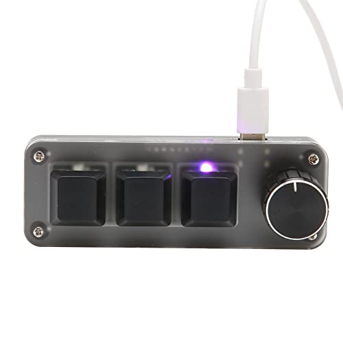 OSU Keyboard Gaming Keyboard, 3 Key Hot Swap Spel Toetsenborden USB RGB mechanisch toetsenbord met 3 programmeerbare toetsen voor doe-het-zelf Programmeren van gaming