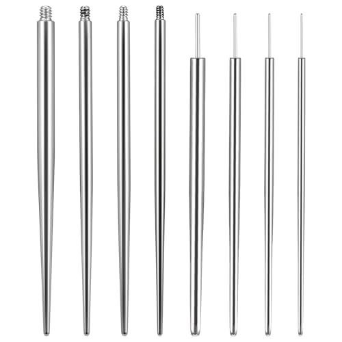 Verpakking van 8 piercing cone insertion tools, piercing verwisselbare naalden, zonder schroefdraad insertion pin schroef op hulpmiddel voor neus navel Lip wenkbrauw oor cartilage body piercing stretchin