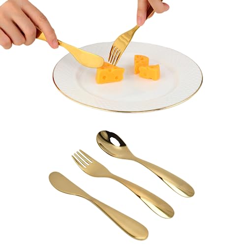 304 Mes Fork Spoon Roestvrij stalen Keuken Tafelgerei Set Kindersets Gouden Set Goud, Goud, Modern / Hedendaags