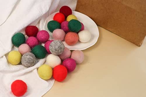 Verpakking van 20 kleurrijke viltballen, Wolvilt, Parels, Vilt, 30 mm, Pompoms for Crafts, DIY Creatieve ambachten 4